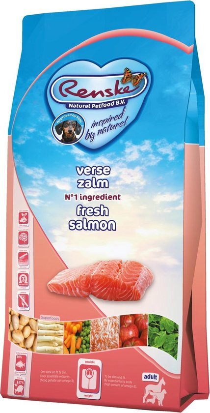 RENSKE super premium adult zalm graanvrij hondenvoer 12 kg