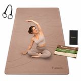 FunLife Yogamat Set Extra Breed 183 x 80 cm - 8 mm TPE Antislip Fitnessmat - Met Draagriem en 3 Weerstandsbanden - Yoga Pilates Sportmat