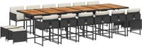 vidaXL 17-delige Tuinset met Kussens, Polyrattan, Zwart