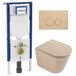 Geberit QeramiQ Dely Toiletset - 36.3x51.7cm - Diepspoel - Rimless - Geberit UP720 Inbouwreservoir - Softclose Toilet Zitting - Bedieningsplaat Beige - Ronde Knoppen - Mat Beige