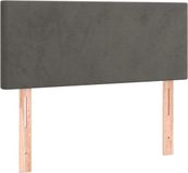 vidaXL Hoofdbord - 100x5x78/88 cm - fluweel - donkergrijs