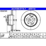 ATE Lot De 2 Disques De Frein 24.0109-0114.1 Chrysler 0 5098 065aa 0 5098 066aa