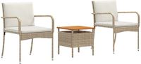 vidaXL Tuinset Beige poly rattan