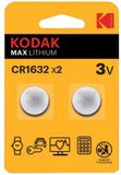 Kodak Lithium pile bouton CR1632 2-pack