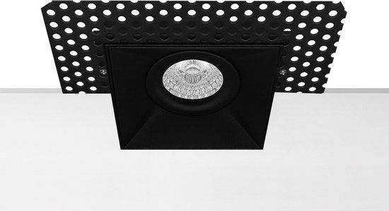 BES LED - GU10 Inbouwspot - Vierkant - Zwart - Trimless - Kantelbaar - 150mm - Incl. Sensor