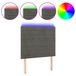 VidaXL Hoofdbord Donkergrijs Polyester/Hout 900x50x780-880 mm met LED strip
