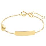 Lucardi Kinder 14 karaat gouden plaatarmband met hart