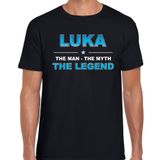 Bellatio Decorations Luka Voornaam cadeau - The man, The myth the legend - Zwart - Heren - Maat M