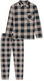Schiesser Selected! Premium Warming Heren Flanellen Pyjama - Geruit - Beige - Maat 48