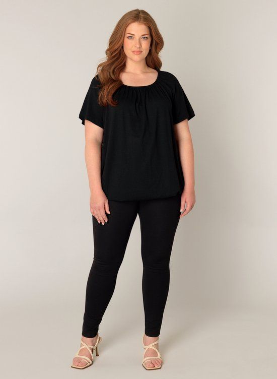 BASE LEVEL CURVY Yoni Jersey Shirt - Black - maat 2(50)