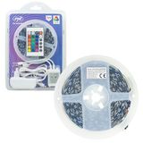PNI 5050RGB LED-strip, 300 LED's, RGB, dimbaar, lichteffecten, 5 meter, IP20, afstandsbediening, inclusief 230V-voeding