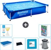 Bestway Rechthoekig Steel Pro Zwembad - 221 x 150 x 43 cm - Blauw