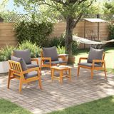 vidaXL Bistroset 2-persoons Massief Acacia Hout Donkergrijs