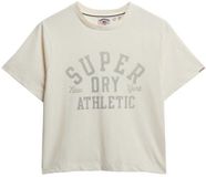 Superdry Athletic Essentials Losse T-shirt Dames Desert Bone Off White