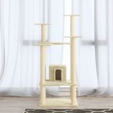 VidaXL Kattenkrabpaal met sisal krabpalen 110 cm crèmekleurig