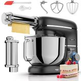 Fentic Keukenmachine - 2000W - Keukenrobot - Incl. Pastaroller en extra accessoires - 6,2L Mengkom - Foodprocessor - Pastamachine - Zwart