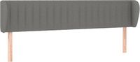 vidaXL Hoofdbord met randen 183x23x78/88 cm stof donkergrijs