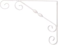 2x White Steel Shelf Supports Jutta 23 x 18 cm up to 30 kg - 230 x 180 mm - Storage System - Wardrobe/Pantry Shelf Supports/Consoles