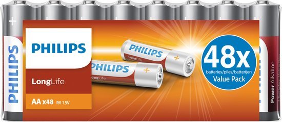 Philips longlife batterijen - 48-pack - AA - Penlite