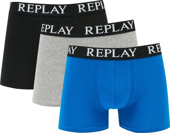 Replay Boxershorts Heren - 3-Pack - Cuff Logo 3 - Maat S - Multi