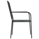 VidaXL Tuinstoelen 2 stuks Katoen, Staal Zwart