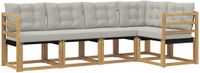 vidaXL - Hoek loungeset - 5 zitplekken - Wit en lichtgrijs