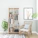 Modern Oak Bookshelf, 63,2 cm breed, 160 cm hoog, 100% melamine gecoat deelbord, 18 mm dik, wandmontage, Scandinavisch design, stijlvolle opslag