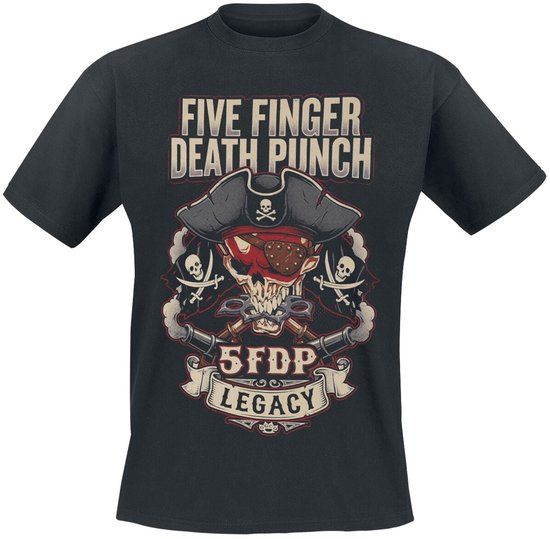 Five Finger Death Punch Jollyroger Heren T-shirt - zwart - L
