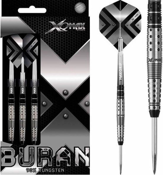 XQmax Darts Buran Dartpijlen - 23 gram - 90% Tungsten - Steeltip