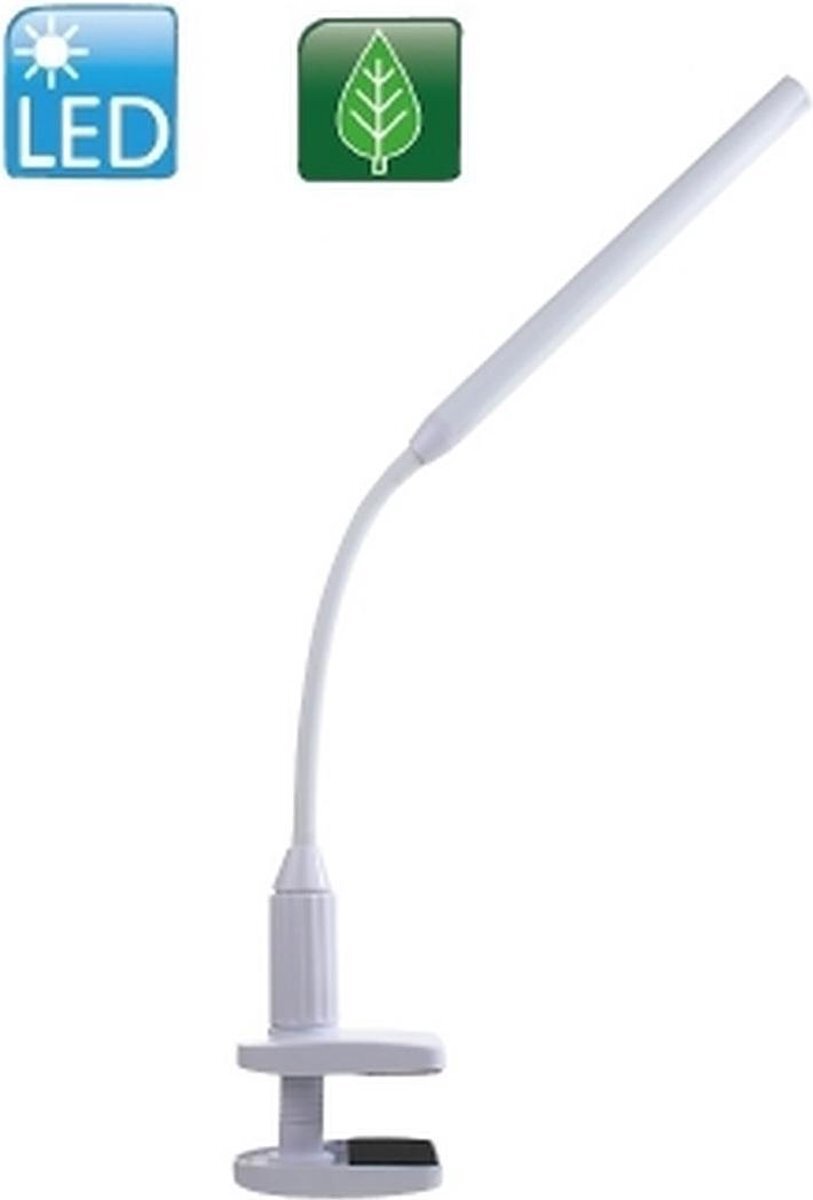 Daylight Unolamp met Klem - Bureaulamp met dimbare LED - Leeslamp met Flexibele arm - Schilderslamp - Hobbylamp -Klem - Wit