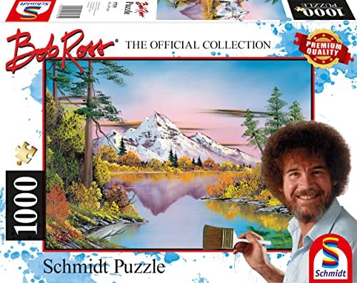 Schmidt Spiele 57535 Bob Ross, spiegelingen, 1000 stukjes puzzel, normaal