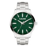 s.Oliver herenhorloge - 44 mm - analoge horloge met kwartswerk - Chronograph & 3 Zeiger - hoher Tragekomfort - 5 ATM waterdicht - krasbestendig