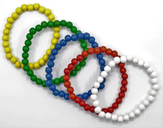 Sillystuff 5 Elastische houten kralen armbanden A kwaliteit 16 cm