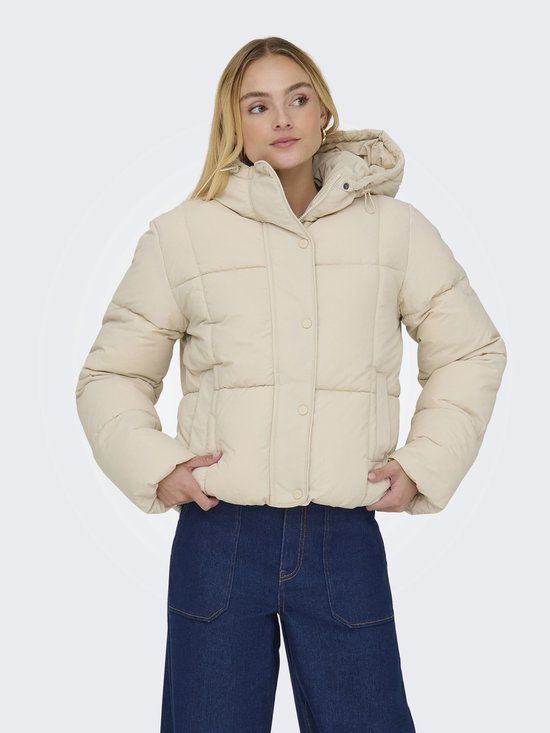 JDY - JDYWONDER SHORT HOOD PUFFER OTW SIJ - Moonbeam - L - Women