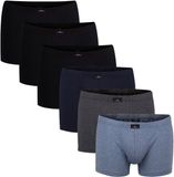 GÖTZBURG Boxershorts Set van 6 - Zwart/blauw/grijs - Maat L