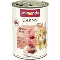 animonda Carny natvoer voor kittens katten Kalkoen en rund 12x400 g