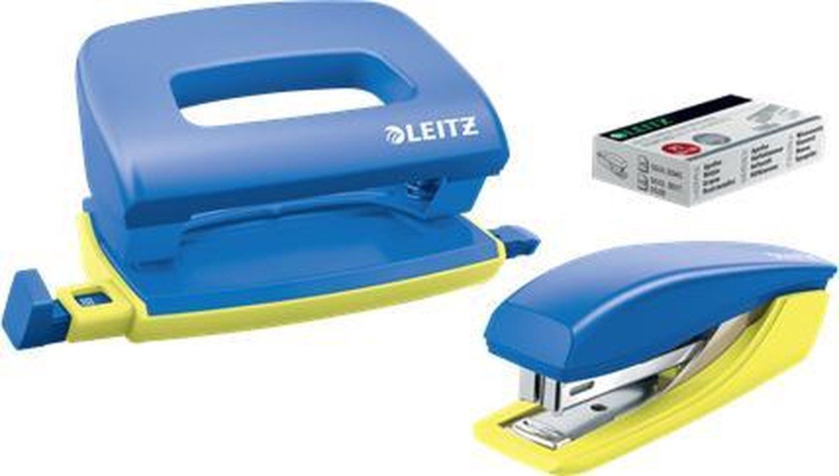 Leitz Urban Chic set mini nietmachine en perforator blauw