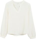 s.Oliver Gestructureerde blouse V-hals lange mouw crème polyester 36