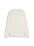 Tom Tailor - T-shirt met lange mouwen in used-look - Maat XXL - Gardenia White