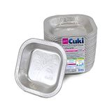 Cuki Bord van robuust aluminium, onbeperkt recyclebaar, afmetingen 18,05 x 18,05 cm, 1 verpakking van 100 stuks