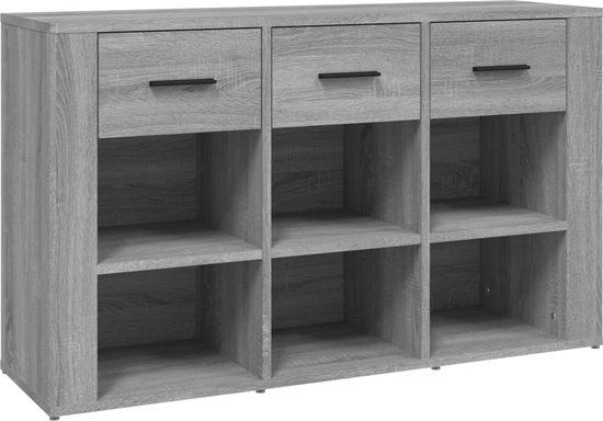 vidaXL Dressoir 100x30x59,5 cm bewerkt hout grijs sonoma eikenkleurig