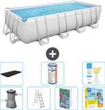 Bestway Rechthoekig Power Steel Zwembad - 488 x 244 x 122 cm - Grijs