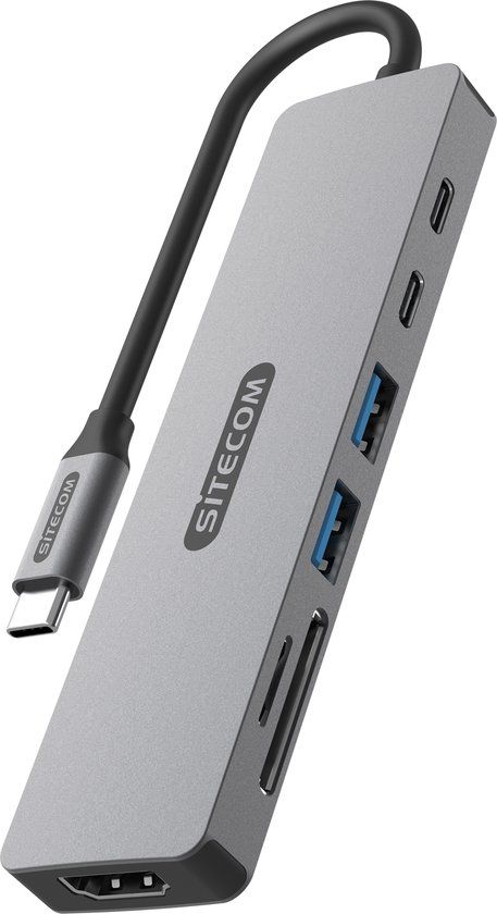 Sitecom 7-in-1 USB-C Multiport Adapter - 2x USB-A, 1x USB-C