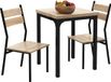 HOMCOM Table de salle à manger - MDF - 60x60x76cm - Noir, Chêne clair