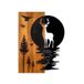 Elegant decoratief houten wandaccessoire, walnoot en zwart, 43 x 58 x 3 cm, 100% hout (3 cm) en metaal (1,5 mm), uniek design voor stijlvolle woondecoratie