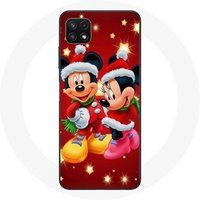 Maniacase Samsung Galaxy A22 5G Hoesje Mickey Mouse en Minnie Mouse op Eerste Kerstdag