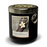 HEART & HOME - Geurkaars op basis van natuurlijke sojawas voor thuis - Klein potje zwarte vanille - Brandduur 30 uur - Cadeau, decoratie en geur voor thuis - glazen pot