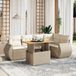 Maison Exclusive - Ensemble de meubles de jardin 6 pièces avec canapé et coussins, beige, en polyrotin