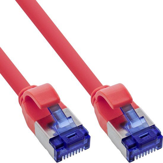 InLine SFTP CAT6a slimline flexibele netwerkkabel | TPE LSZH | rood | 3 meter