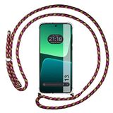 Tumundosmartphone Transparante beschermhoes voor Xiaomi 13 5G met koord roze/goud